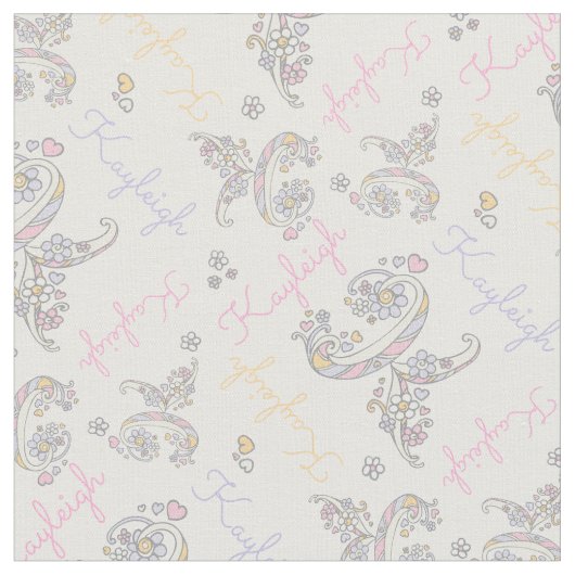 Initiaal letter K Kayleigh aangepaste naam stof (Close Up)