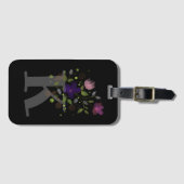 Initiaal Letter K Plus Floral Design Bagagelabel (Voorkant (horizontaal))
