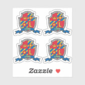 Initiaal letter L aangepaste naam leeuw krest shie Sticker (Vel)