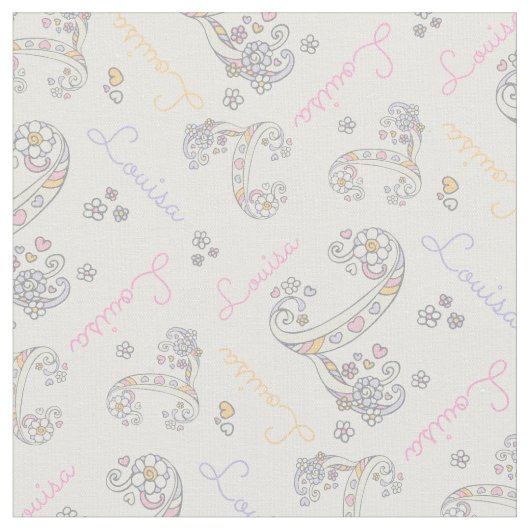 Initiaal letter L Louisa aangepaste naam stof (Close Up)