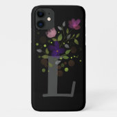 Initiaal Letter L Plus Floral Design Case-Mate iPhone Case (Achterkant)
