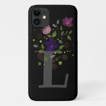 Initiaal Letter L Plus Floral Design