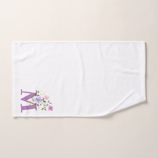 Initiaal Letter M Plus Floral Design Bath Towel Se Bad Handdoek (Handdoek)