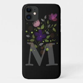 Initiaal Letter M Plus Floral Design Case-Mate iPhone Case
