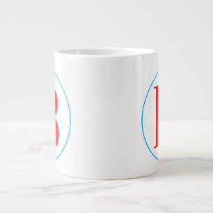 Initiaal letter met cirkel stijlvol grote koffiekop