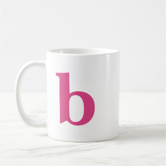 Initiaal Letter Modern Monogram in Heet Roze Kleur Koffiemok