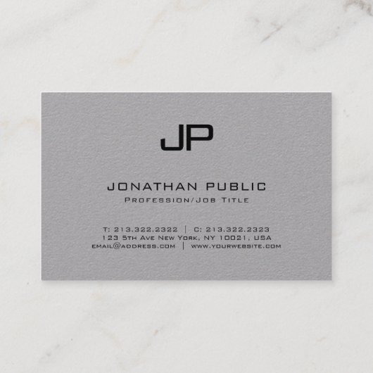 Initiaal Letter Monogram Elegant Moderne Sjabloon Visitekaartje (Achterkant)