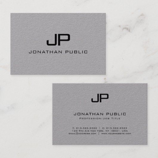 Initiaal Letter Monogram Elegant Moderne Sjabloon Visitekaartje (Voorkant / Achterkant)