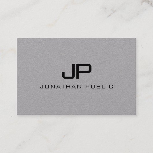 Initiaal Letter Monogram Elegant Moderne Sjabloon Visitekaartje (Voorkant)