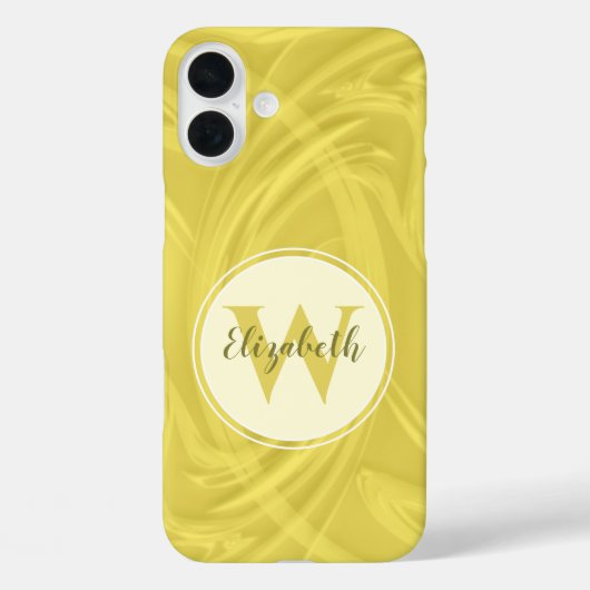 Initiaal Letter Monogram Gele schaduwstructuur Case-Mate iPhone Case (Achterkant)