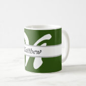 Initiaal Letter Monogram Groen Gepersonaliseerde N Koffiemok (Voorkant rechts)