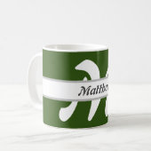 Initiaal Letter Monogram Groen Gepersonaliseerde N Koffiemok (Voorkant links)
