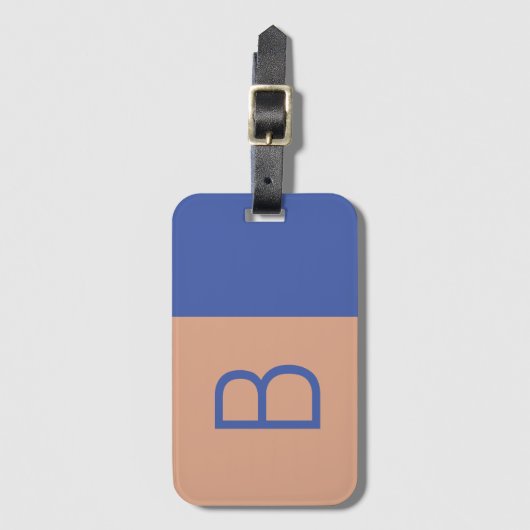 Initiaal Letter Monogram Modern Colorblock Bagagelabel (Voorkant (verticaal))