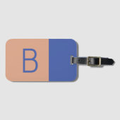 Initiaal Letter Monogram Modern Colorblock Bagagelabel (Voorkant (horizontaal))