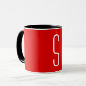 Initiaal Letter Monogram Modern Red White Black Mok (Voorkant links)