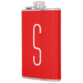 Initiaal Letter Monogram Modern Red White Heupfles (Links)