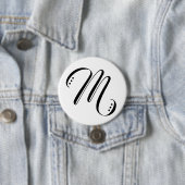Initiaal Letter Monogram Modern Ronde Button 7,6 Cm (In situ)