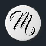 Initiaal Letter Monogram Modern Ronde Button 7,6 Cm<br><div class="desc">Initiaal Letter Monogram Modern knop.</div>