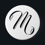 Initiaal Letter Monogram Modern Ronde Button 7,6 Cm<br><div class="desc">Initiaal Letter Monogram Modern knop.</div>