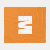 Initiaal Letter Monogram Modern Stijl Oranje Wit Fleece Deken (Voorkant (Horizontaal))