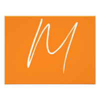 Initiaal Letter Monogram Modern Stijl Oranje Wit