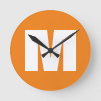 Initiaal Letter Monogram Modern Stijl Oranje Wit