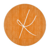Initiaal Letter Monogram Modern Stijl Oranje Wit Snijplank (Voorkant)