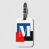 Initiaal Letter Monogram Modern Stijlvol Bagagelabel (Voorkant (verticaal))