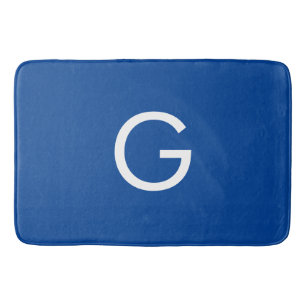 Initiaal Letter Monogram Modern Stijlvol Blauw Badmat