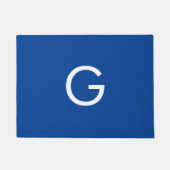 Initiaal Letter Monogram Modern Stijlvol Blauw Deurmat (Voorkant)