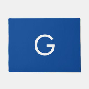 Initiaal Letter Monogram Modern Stijlvol Blauw Deurmat