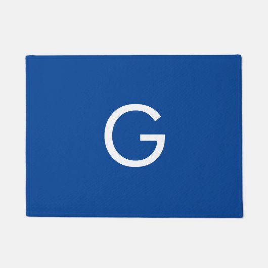 Initiaal Letter Monogram Modern Stijlvol Blauw Deurmat (Voorkant)