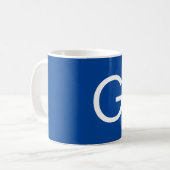 Initiaal Letter Monogram Modern Stijlvol Blauw Koffiemok (Voorkant links)