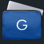 Initiaal Letter Monogram Modern Stijlvol Blauw Laptop Sleeve<br><div class="desc">Wilt u een product bezitten met de initialen van de jouw naam? Het is heel eenvoudig, esthetisch en aantrekkelijk.</div>