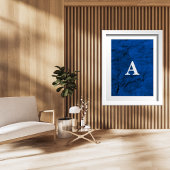 Initiaal Letter Monogram Modern Stijlvol Blauw Poster