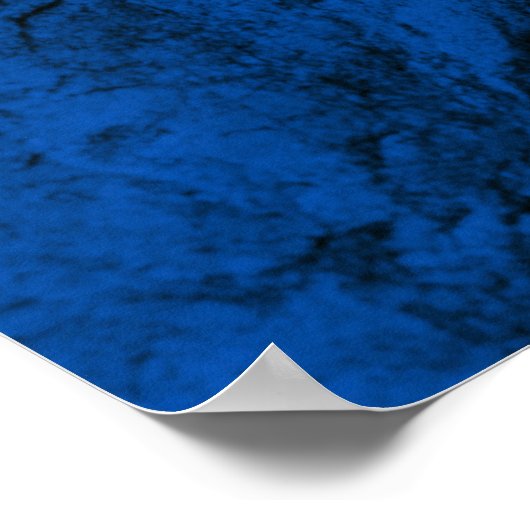 Initiaal Letter Monogram Modern Stijlvol Blauw Poster (Hoek)