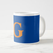 Initiaal Letter Monogram Modern Stijlvol Blauw Sin Grote Koffiekop (Voorkant rechts)