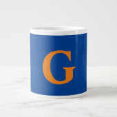 Initiaal Letter Monogram Modern Stijlvol Blauw Sin Grote Koffiekop (Voorkant)