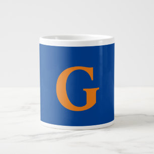 Initiaal Letter Monogram Modern Stijlvol Blauw Sin Grote Koffiekop
