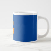 Initiaal Letter Monogram Modern Stijlvol Blauw Sin Grote Koffiekop (Rechts)