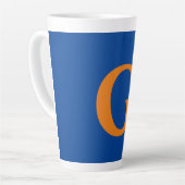 Initiaal Letter Monogram Modern Stijlvol Blauw Sin Latte Mok (Linkerhoek)