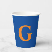 Initiaal Letter Monogram Modern Stijlvol Blauw Sin Papieren Bekers (Voorkant)