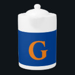 Initiaal Letter Monogram Modern Stijlvol Blauw Sin Theepot<br><div class="desc">Wilt u een product bezitten met de initialen van de jouw naam? Het is heel eenvoudig,  esthetisch en aantrekkelijk.</div>