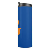 Initiaal Letter Monogram Modern Stijlvol Blauw Sin Thermosbeker (Geroteerd rechts)