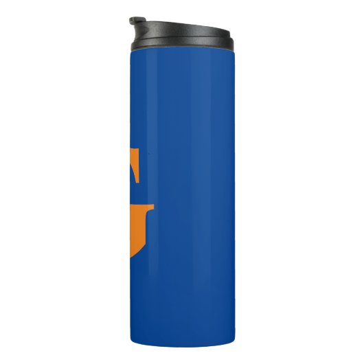 Initiaal Letter Monogram Modern Stijlvol Blauw Sin Thermosbeker (Geroteerd rechts)