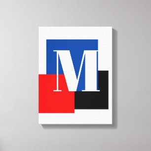 Initiaal Letter Monogram Modern Stijlvol Canvas Afdruk
