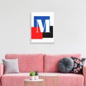 Initiaal Letter Monogram Modern Stijlvol Canvas Afdruk (Insitu (Woonkamer))
