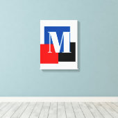Initiaal Letter Monogram Modern Stijlvol Canvas Afdruk (Insitu (Houten vloer))