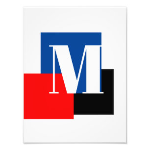 Initiaal Letter Monogram Modern Stijlvol Foto Afdruk