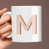 Initiaal Letter Monogram Modern Stijlvol Perzik Koffiemok